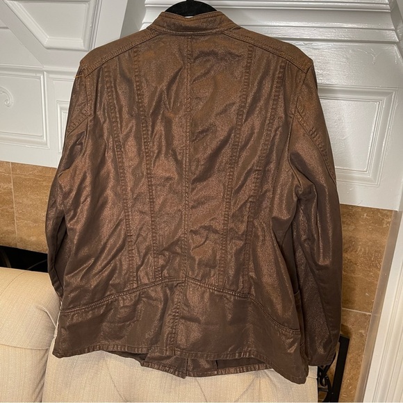 Coldwater Creek Bronze Snap Closure Jacket Sz W18 - Picture 2 of 8